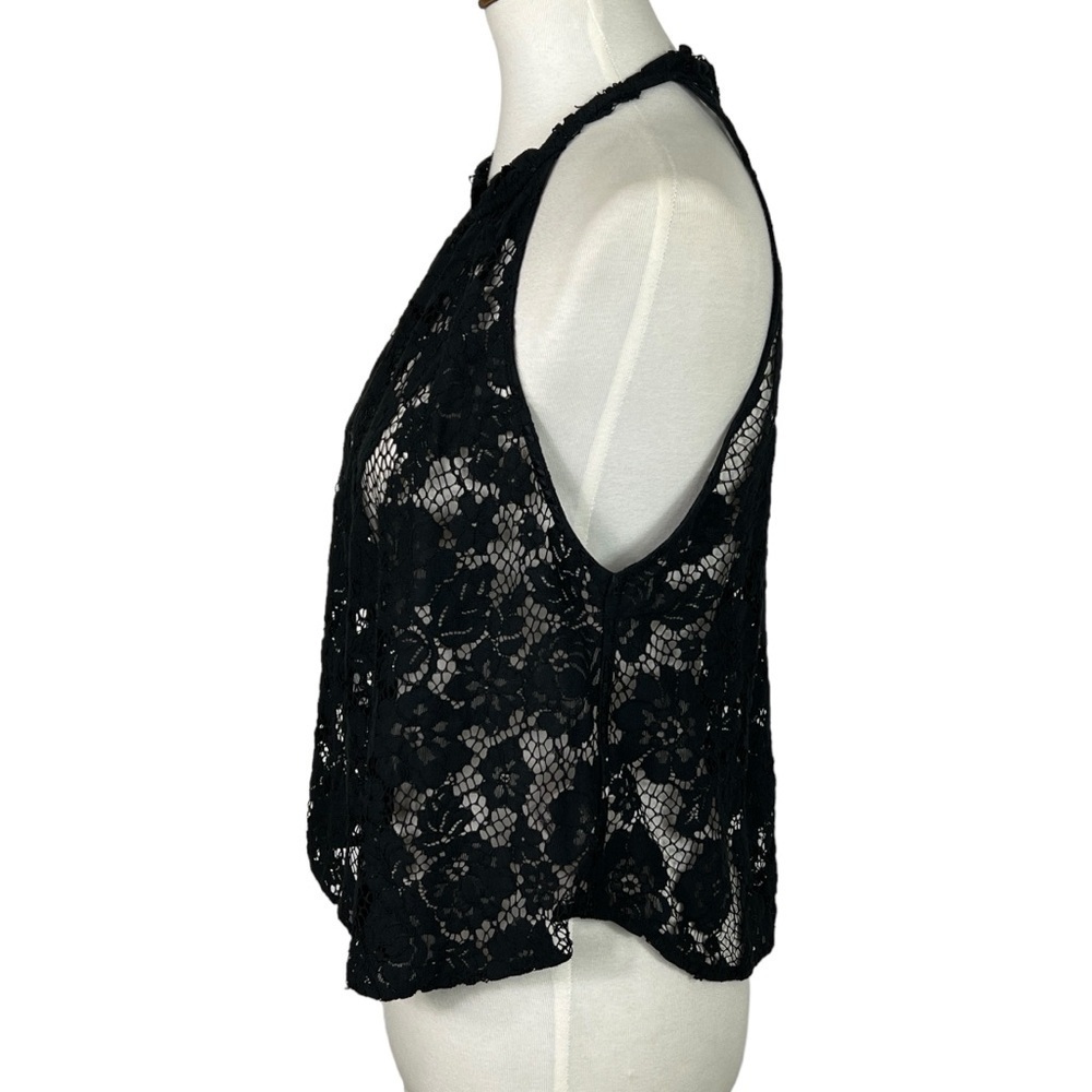 Free People Black Sweat Meadow Dreams High Neck Lace Top - Picture 6 of 8